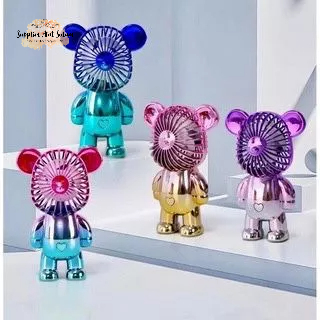 BEARBRICK kipas viral usb Mini Fan Genggam Bear brick Rechargeable Cantik Beruang