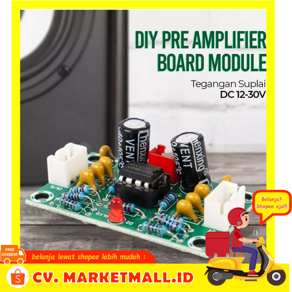 Mini Preamp Amp Modul Amplifier Dual Channel NE5532 Preamplifier Papan Nada Lebar 5 Kali Tegangan 12-30V Your Cee XH-A902 - 7RSK9OXX