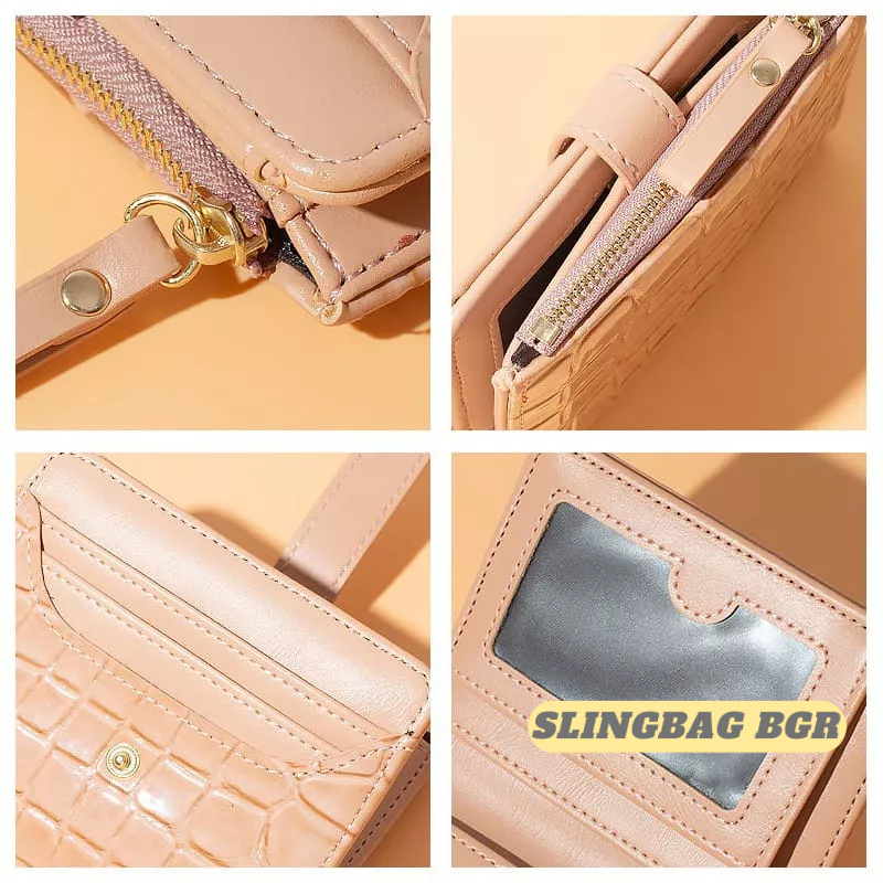 Dompet Kartu - Genie Wallet Dompet Wanita Silvania - Croco leather Dompet Lipat - Tas mini dompet - Dompet termurah