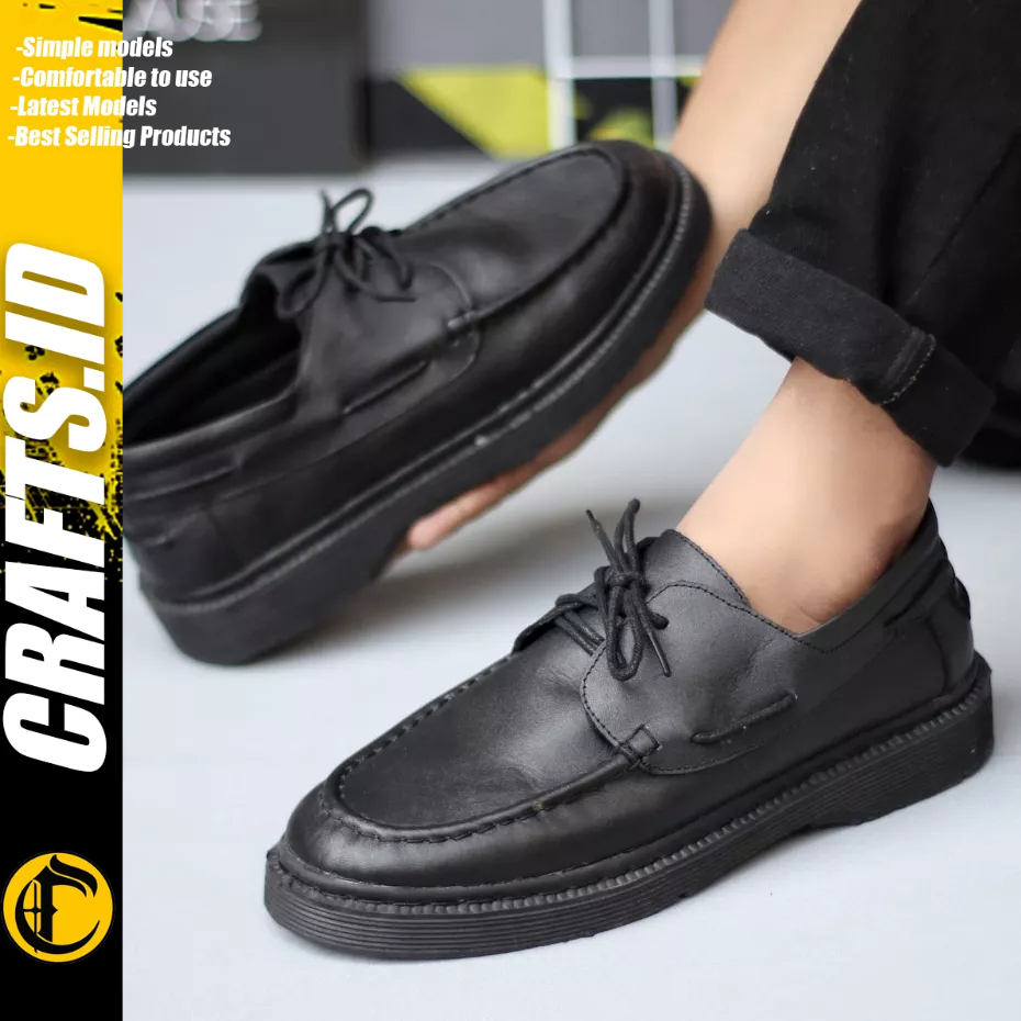 Crafts Sepatu Formal Oxford Pantofel Tali Hitam Pria