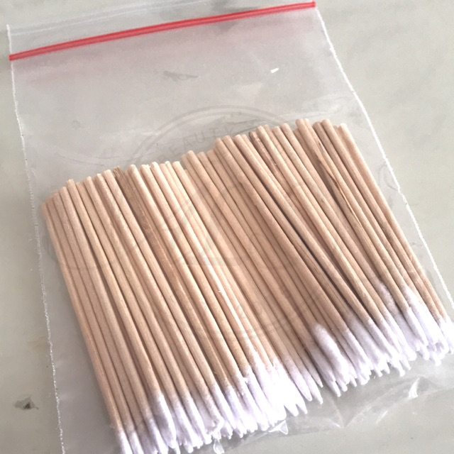 Cotton Swab Pola Sulam Alis / Wooden stick tusuk gigi kapas