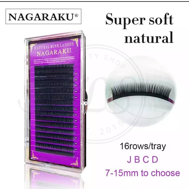 NAGARAKU UNGU MINK LASHES  TIPE C CURLY READY STOCK SIZE KOMPLIT