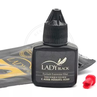 ORIGINAL LEM LADY BLACK GLUE 5ML WITH POUCH FOR EYELASH EXTENSION / NAVINA GLUE / KGLUE EYELASH