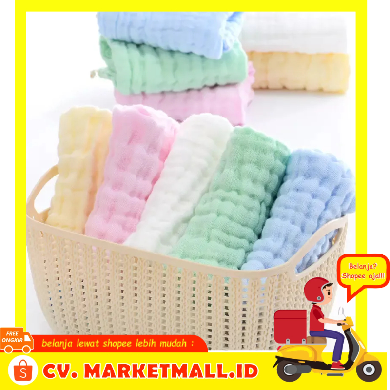 5 Pcs Handuk Wajah Kecil Kain Saputangan Persegi Bayi Katun Serbaguna Heibei HB-5 - 7CHK0WMC