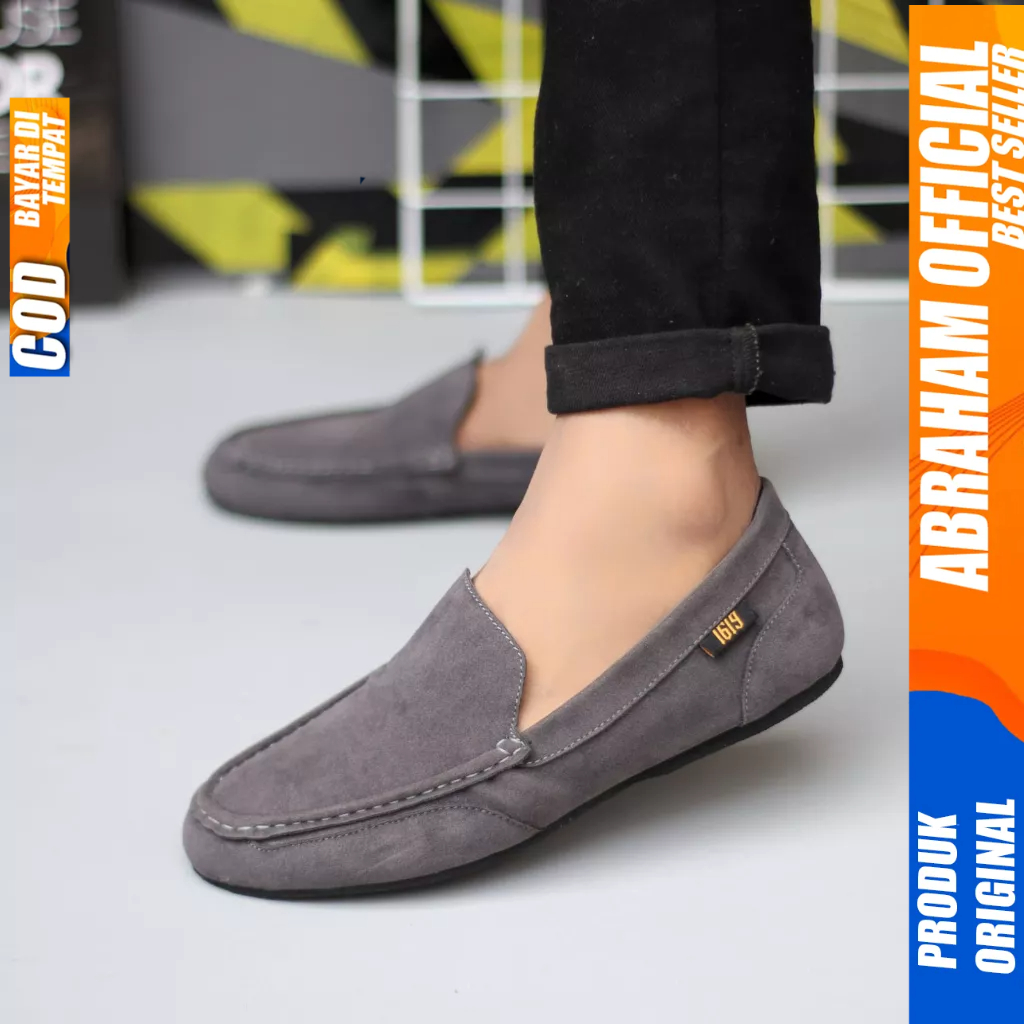 Sepatu Casual Slip On Slop Hitam Pria