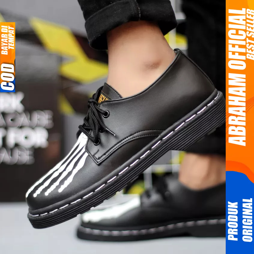 Sepatu Formal Docmart Low Boots Casual Pantofel Kerja Hitam Pria