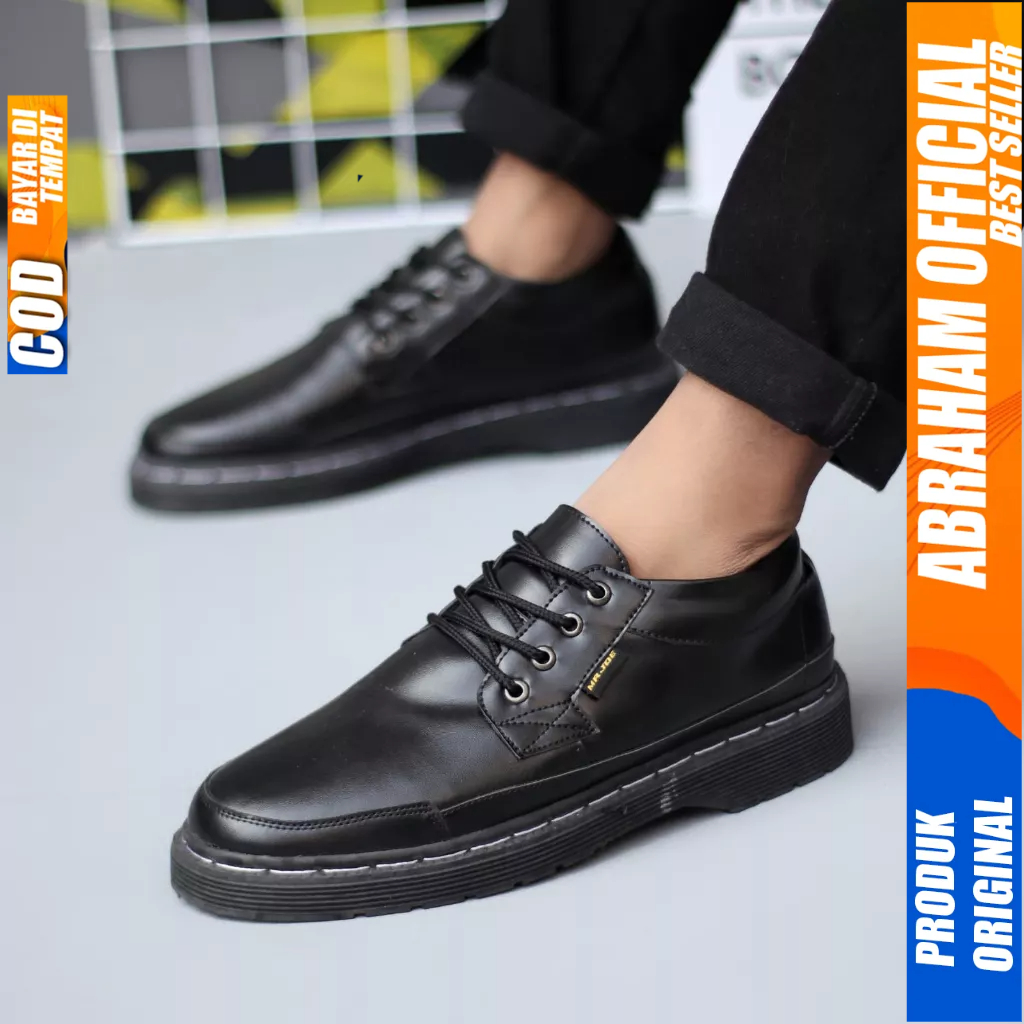 Sepatu Formal Docmart Low Boots Pantofel Hitam Pria