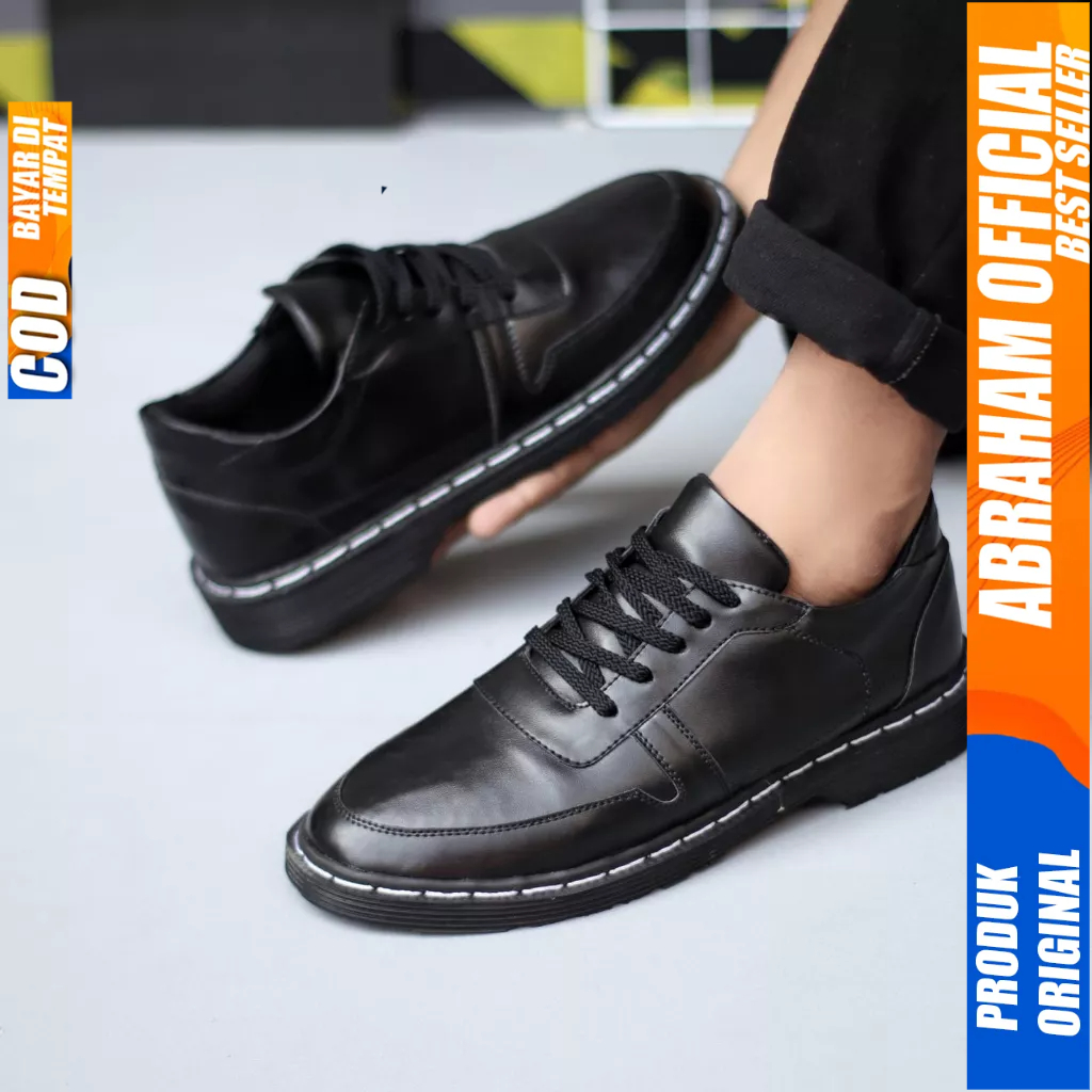 Sepatu Formal Docmart Tali Hitam Casual Kulit Pantofel Kerja Pria