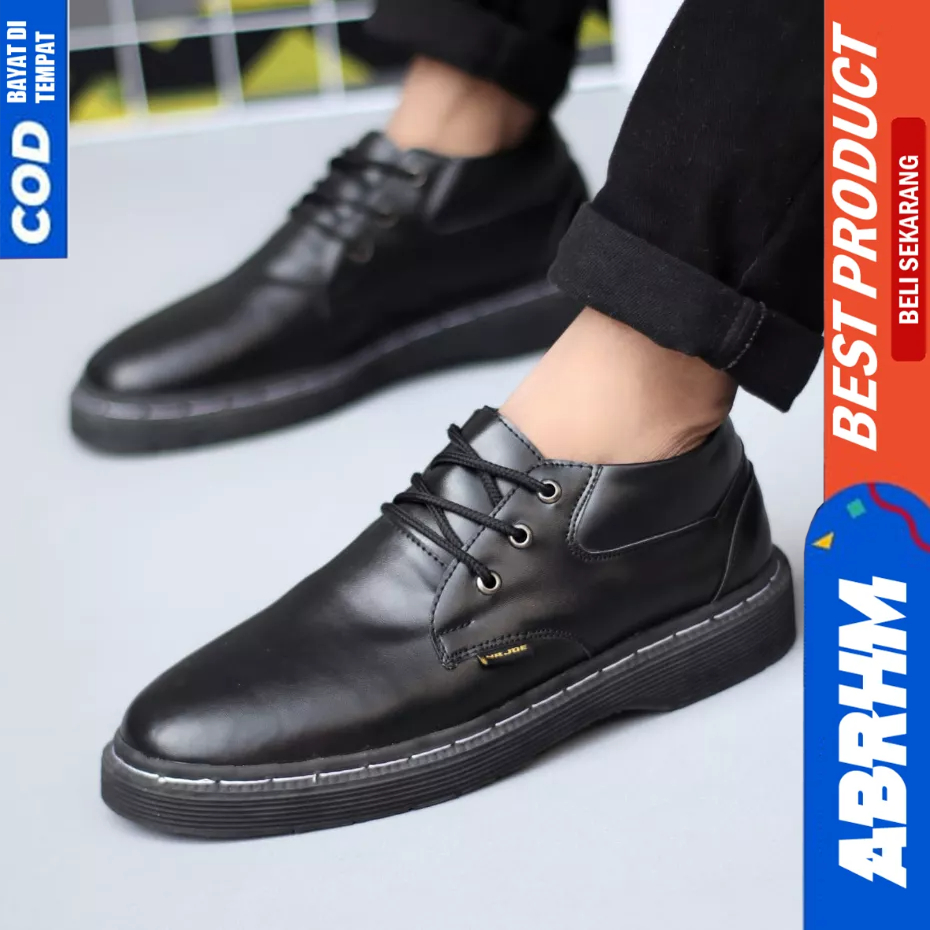 ABRHM Sepatu Docmart Formal Hitam Kerja Pantofel Pria