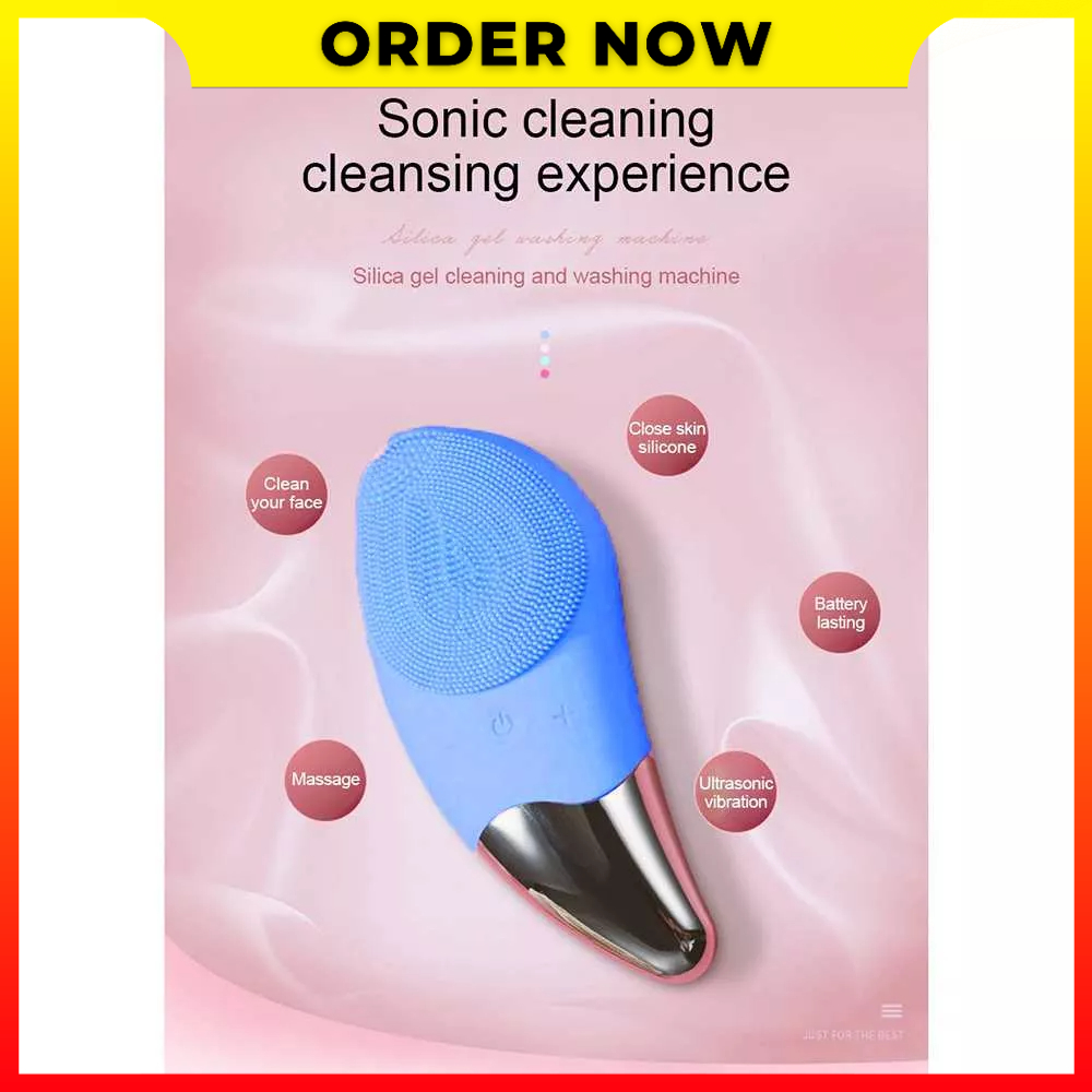 Sikat Silikon Elektrik Multifungsi Pembersih Pemanas Wajah Getaran Ultrasonik Baterai Isi Ulang Tahan Air KINSEI BEAUTY - 7RHR8XBL