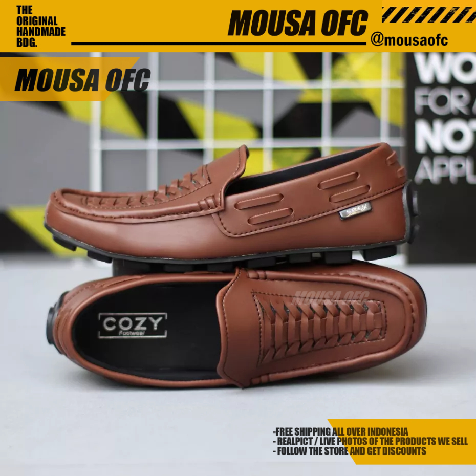 Sepatu Casual Formal Slop Kulit Pu Kerja Pria