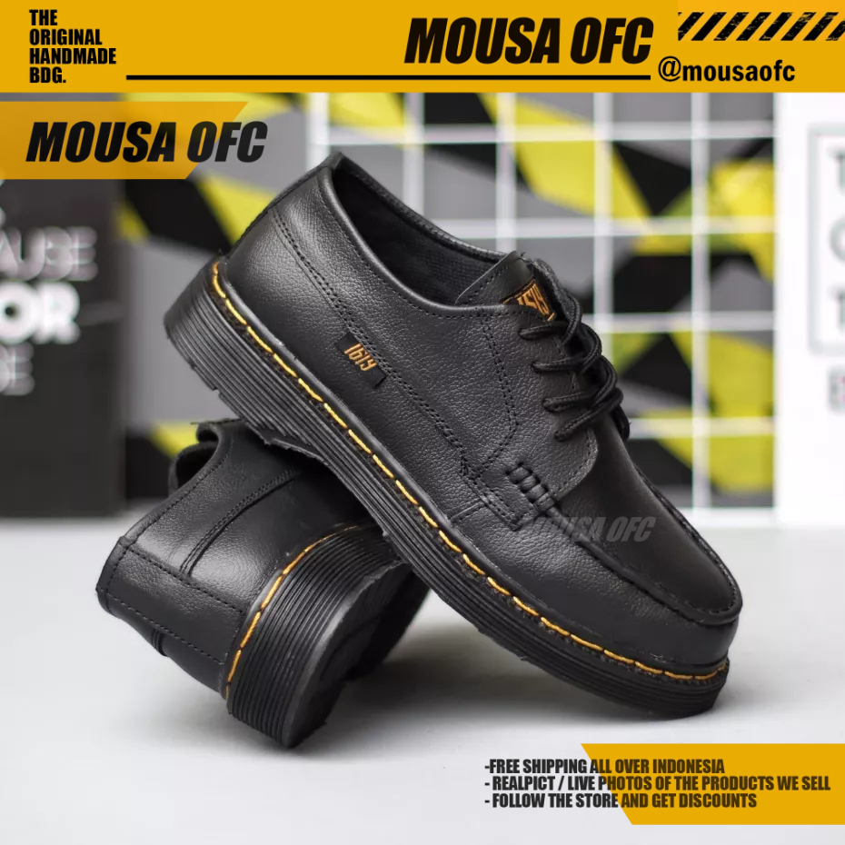 Sepatu Docmart Formal Low Boots Kerja Hitam Pria