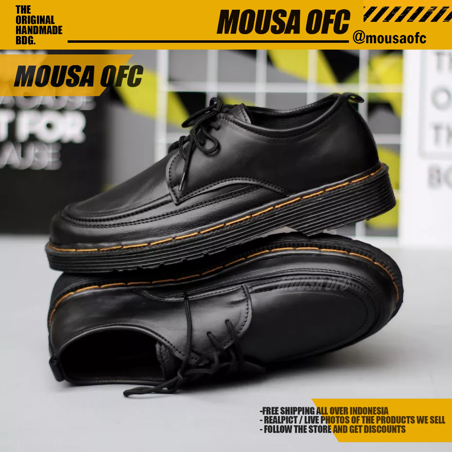 Sepatu Low Boots Formal Docmart Fullblack Pria