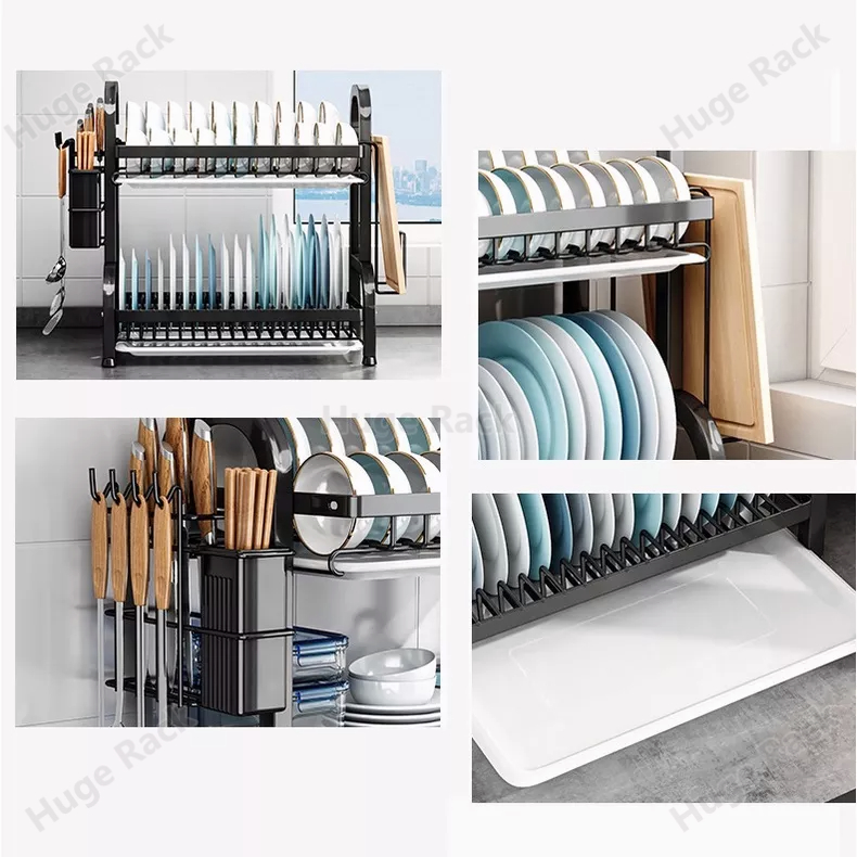 Rak Piring Stainless Steel Rak Piring Wastafel Dapur Rak Pengering Piring Rak Cuci Piring Dish Rack