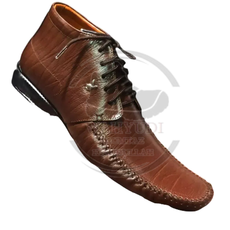 Sepatu Pantofel Kulit Asli Playboy Pria - Model Boot Tali Anti Licin / Sepatu Formal Tinggi Elegan