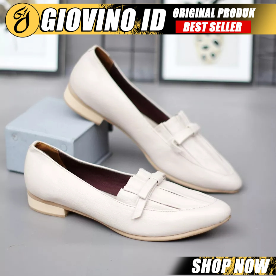 GRANDABLE CHITRA Sepatu Formal Casual Slop Selop Slip On Kerja Papirut Kulit Asli Garut Cewek / Cewe
