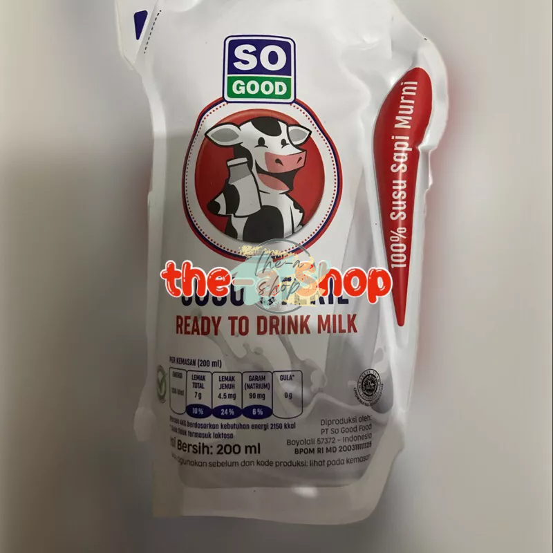 

susu steril so good 200ml susu sapi murni