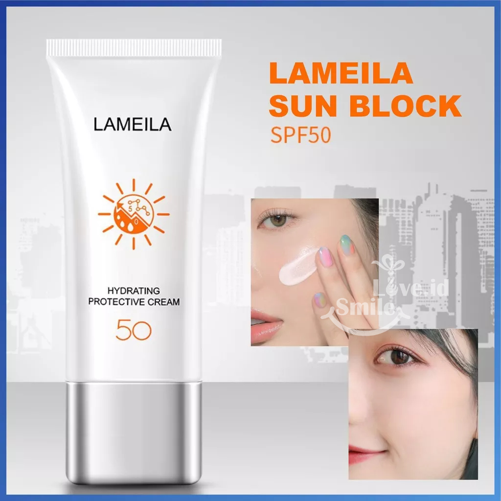 LAMEILA Sun Block SPF 50 Sun Screen Wajah 12 Jam Sunblock Hydrating Protective Cream L54