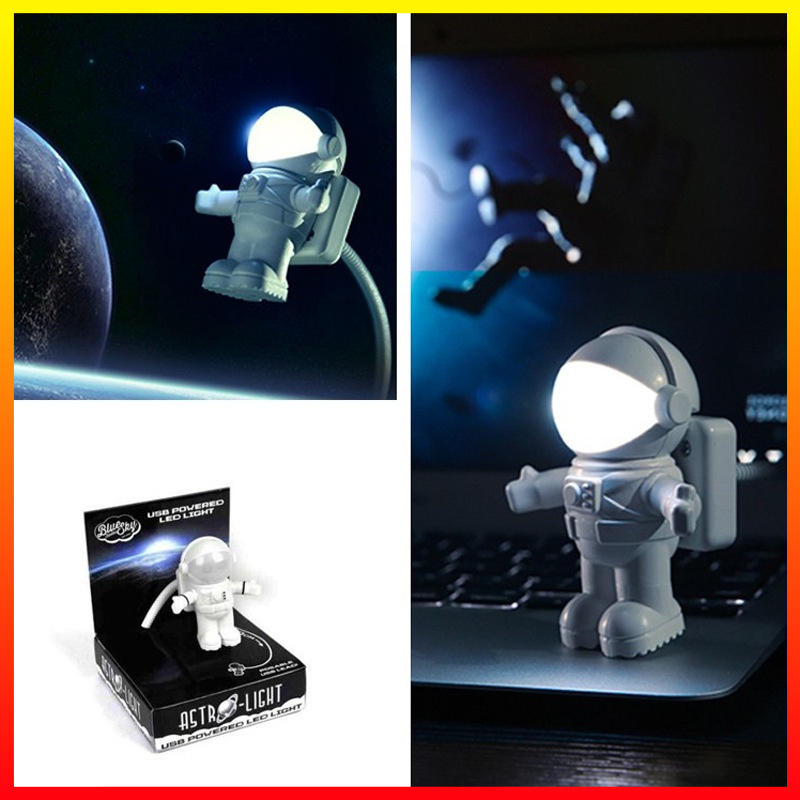 Lampu Meja Kerja Game LED USB Night Light Lamp Flexible Spaceman Astronaut 5V Eshoo - 7RLL1BWH