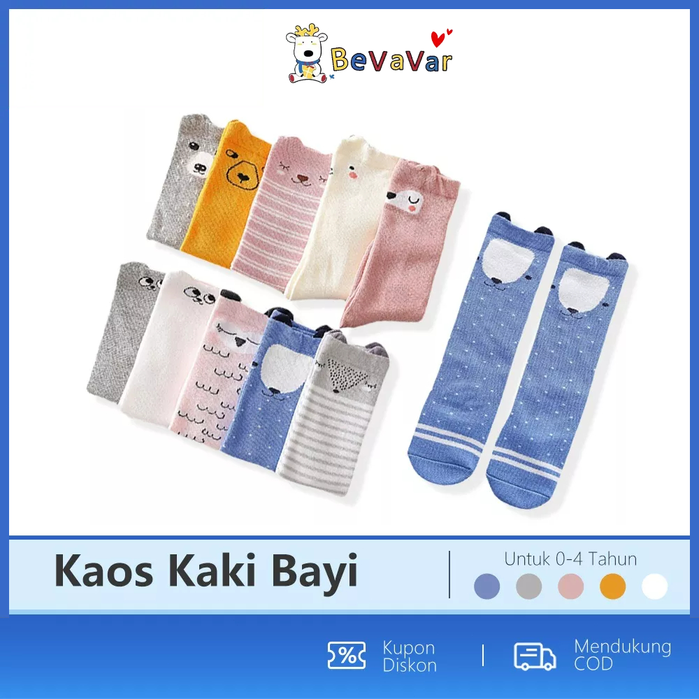 BEVAVAR  Baby Socks Kaos Kaki Anak Bayi Motif Lucu Kaus Kaki Bayi 0-2 Tahun