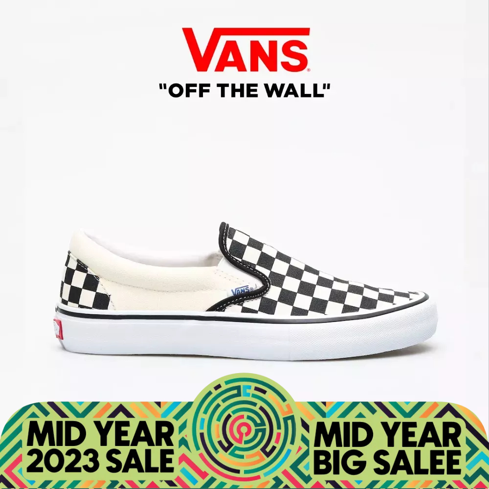 VANS ORIGINAL Slip-On Pro Checkerboard  - Unisex/Hitam/Putih/Pria/Wanita