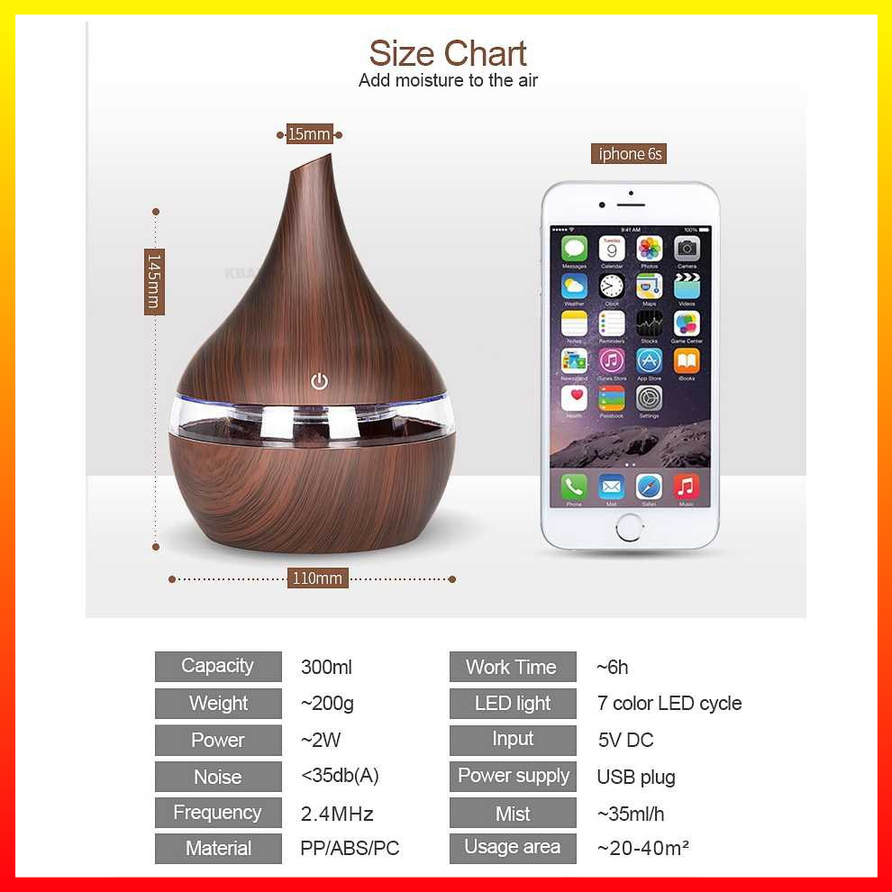 Alat Kelembaban Udara Air Humidifier Ultrasonic Wood Grain 300ml Taffware Humi K-H98 - 7RHZ5CBR