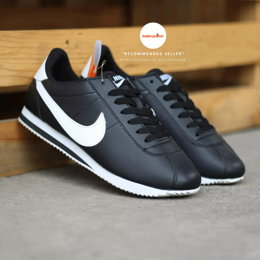 PROMO Nike Cortez Black White Happy Birthday Premium Include Box, Kualitas Mewah, Harga Termurah