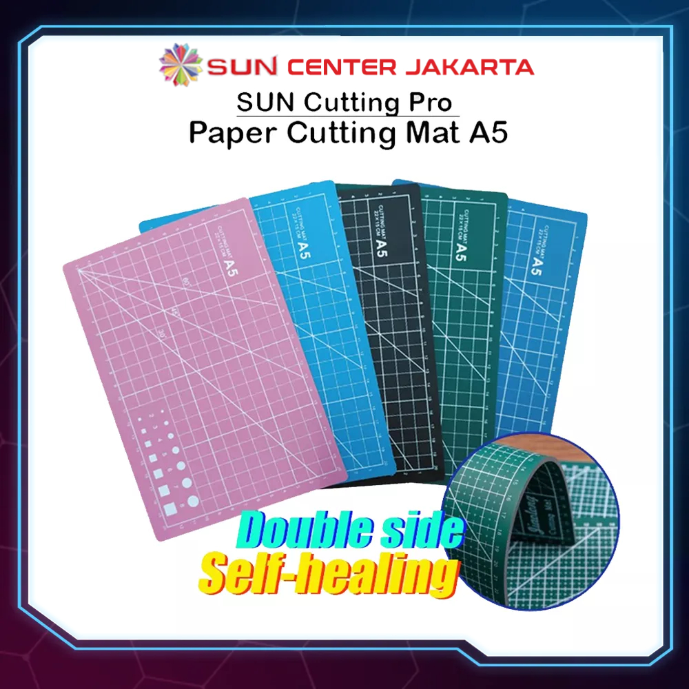 Alas Potong Kertas (Cutting Mat) Uk. A3, A4, A5 Bahan PVC, Double-Side, Self Healing untuk potong kertas HVS, Foto, Art Paper, Silky, Doff, Kartu Nama