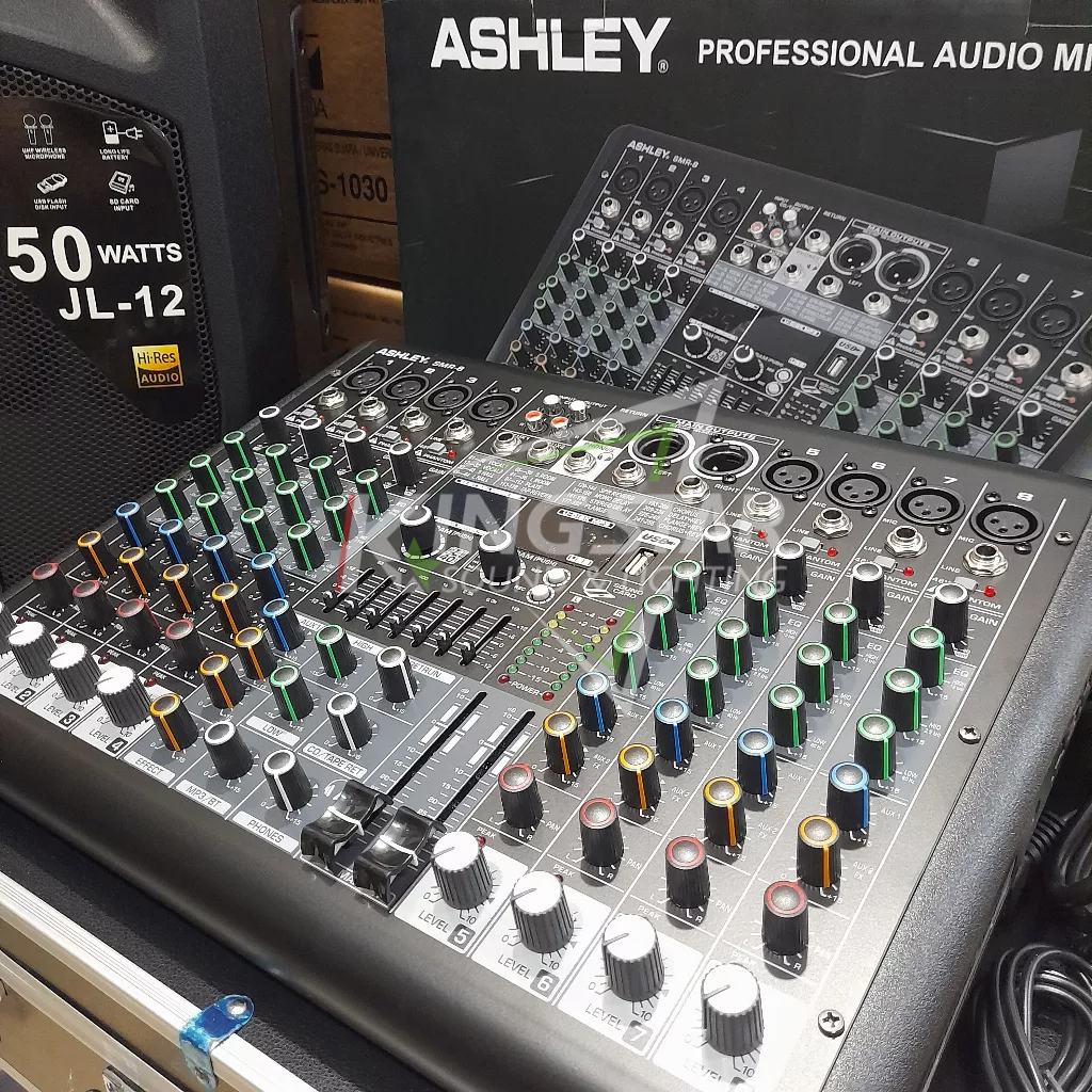 Mixer Ashley SMR8 Plus Koper Hardcase Bluetooth Audio SMR 8 Channel