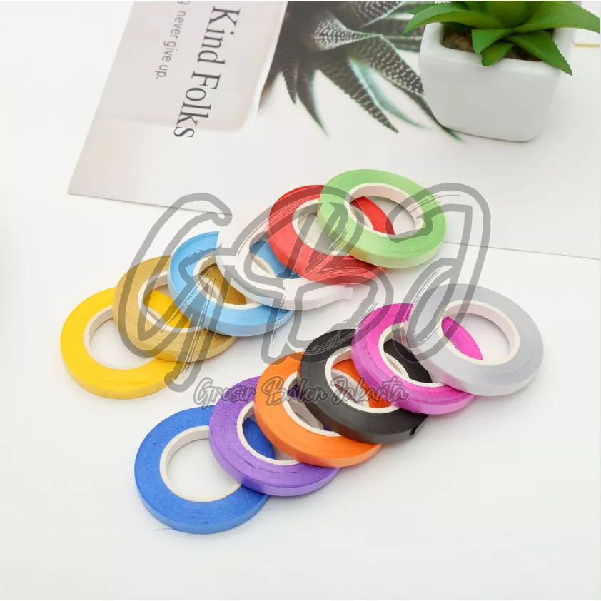 

Pita Balon / Ribbon Bunga / Tali Kado Ulang Tahun - 5M Roll Kecil