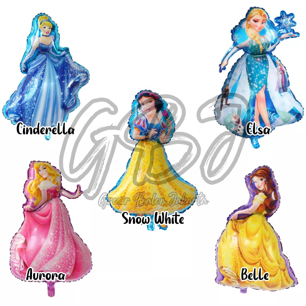 Balon Foil JUMBO Princess (Elsa, Cinderella, Snow White, Aurora, Belle)