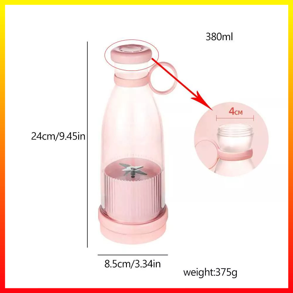 Blender Juicer Botol Smoothie Mixer Buah Extractors Multifungsi Portable Baterai Isi Ulang 1300mAh 380ml WIFER D10294 - 7CHA6XPN