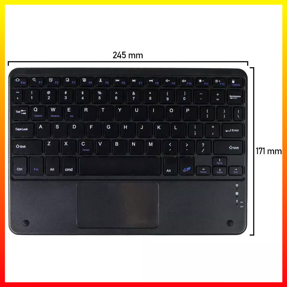 Keyboard Nirkabel Wireless Bluetooth Komputer Tablet PC Macbook 9 Inch with Touchpad Windyoung WD21 - 7CKY0GBK