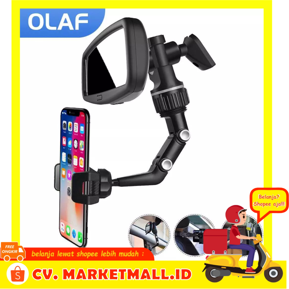 Holder Smartphone Multifungsi Braket Ponsel Klip Kaca Spion Mobil Belakang Bantal Meja Rak Dapur Universal 360 Derajat OLAF - 7CSC09YC