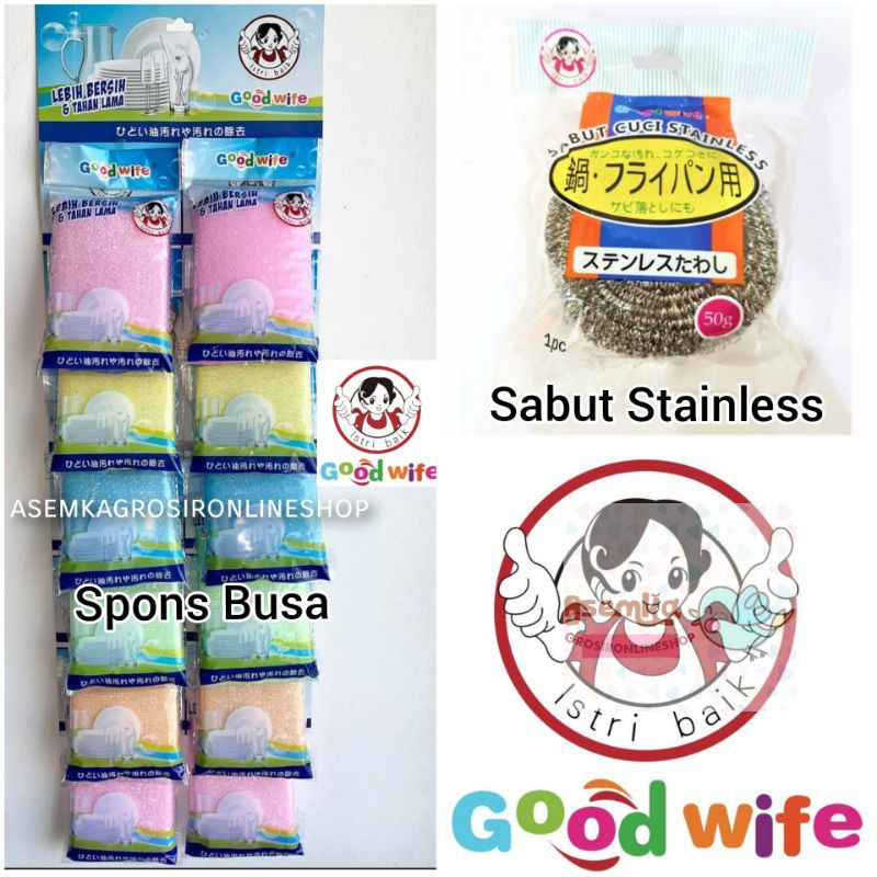 Sabut Spons Busa Cuci Piring Stainless 50gram GOODWIFE