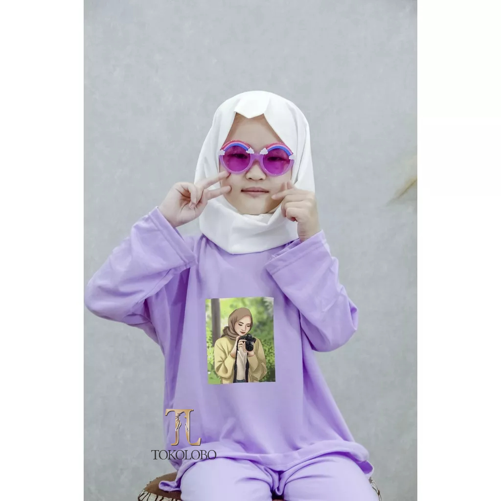 tokolobo 12.12  BIRTHDAY  SETELAN TUNIK ANAK CAMERA GIRL DTF PRINT