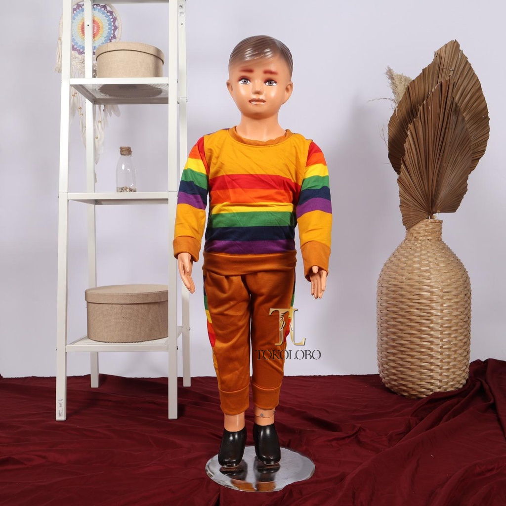 tokolobo set anak sweater pelangi