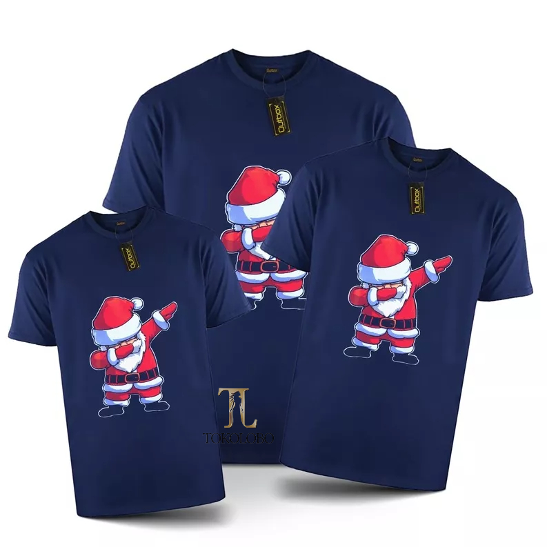 tokolobo T-SHIRT COUPLE SANTA DAB COMBED DTF PRINTING (DIJUAL TERPISAH)