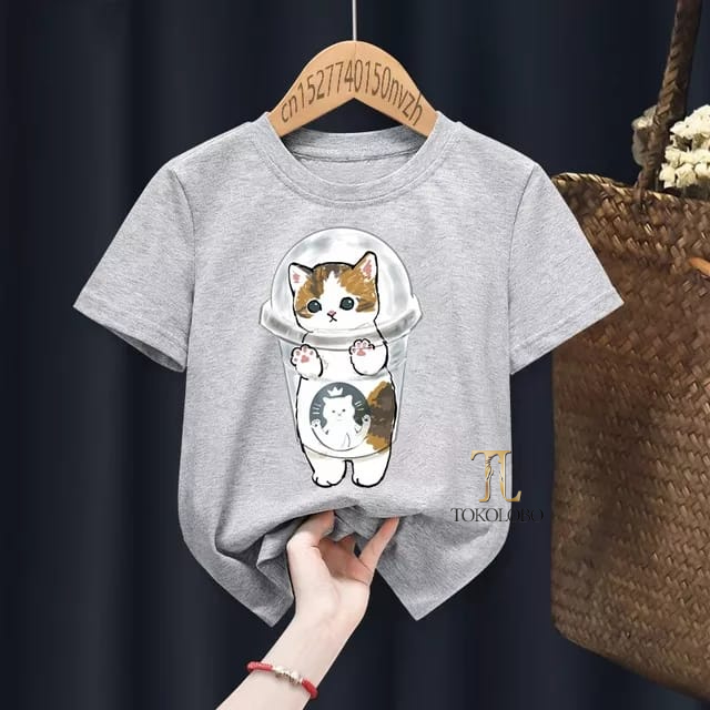 tokolobo Tshirt Anak DTF Printing BUBBLE CAT