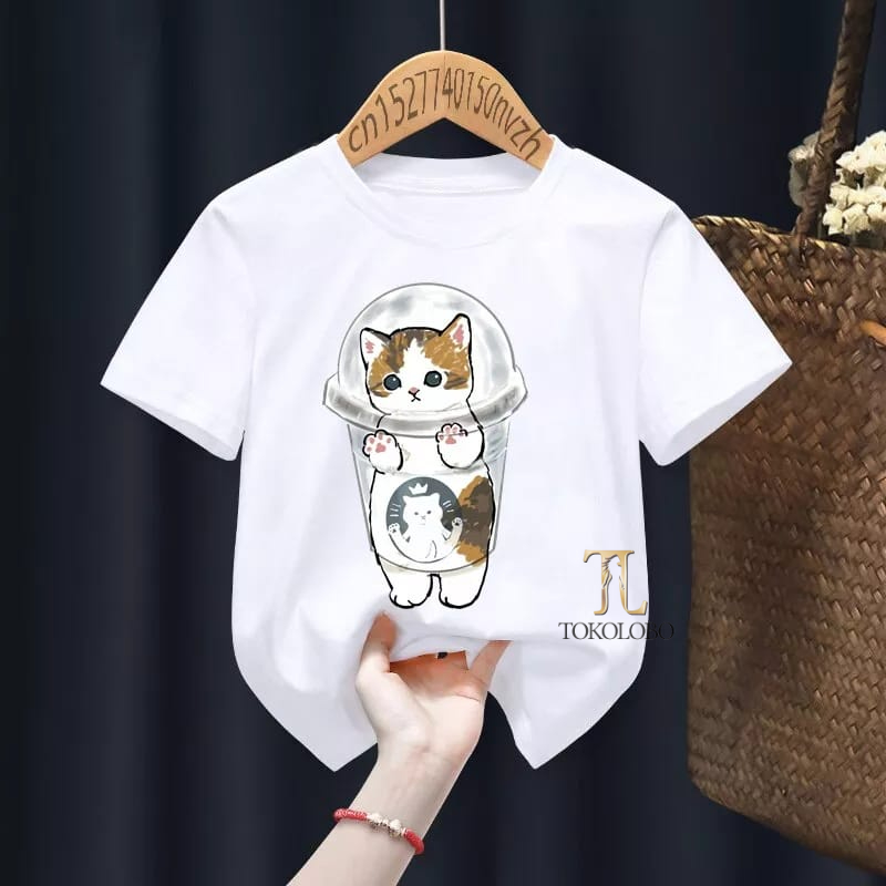 tokolobo Tshirt Anak DTF Printing BUBBLE CAT