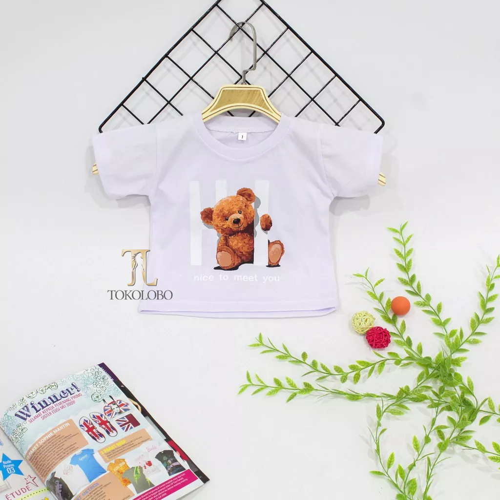 tokolobo Tshirt Anak NTMY Bear Print (Size 1 - 4)