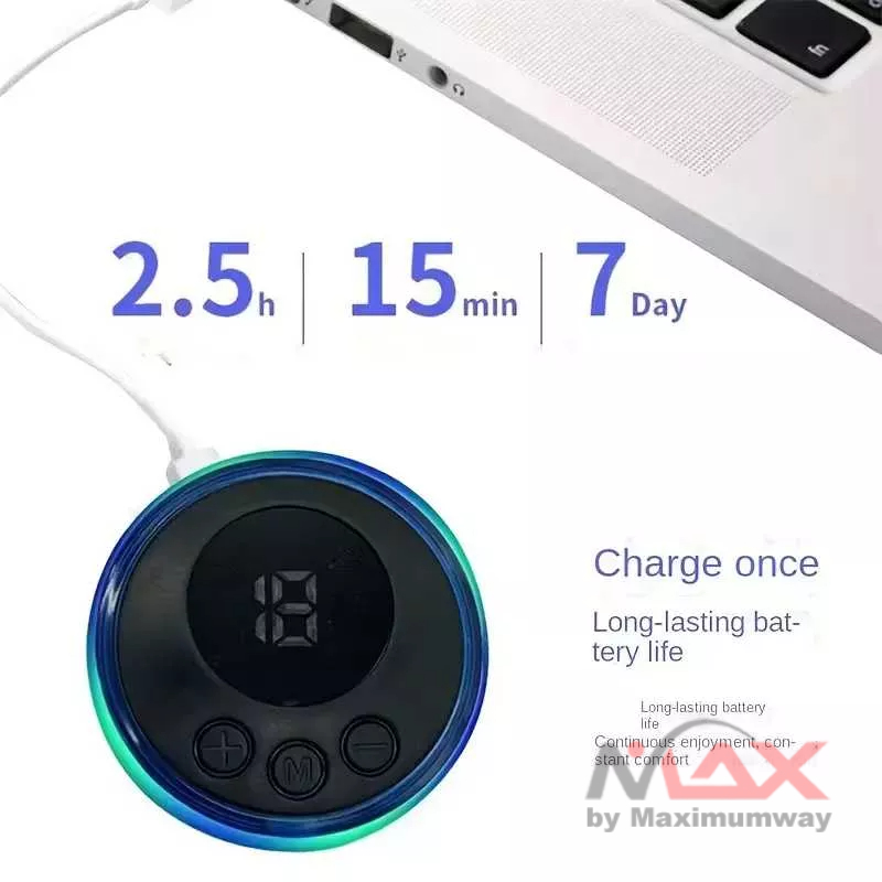 TaffOmicron Alat Pijat Listrik EMS Tens Portable USB Charging Otot Lelah terapi Stroke 9 mode 18 Kecepatan pegal linu melangsingkan tubuh memperlancar metabolisme dan aliran darah lancar LCD Display EMS Neck Massage Electric Massager Cervical Neck Back