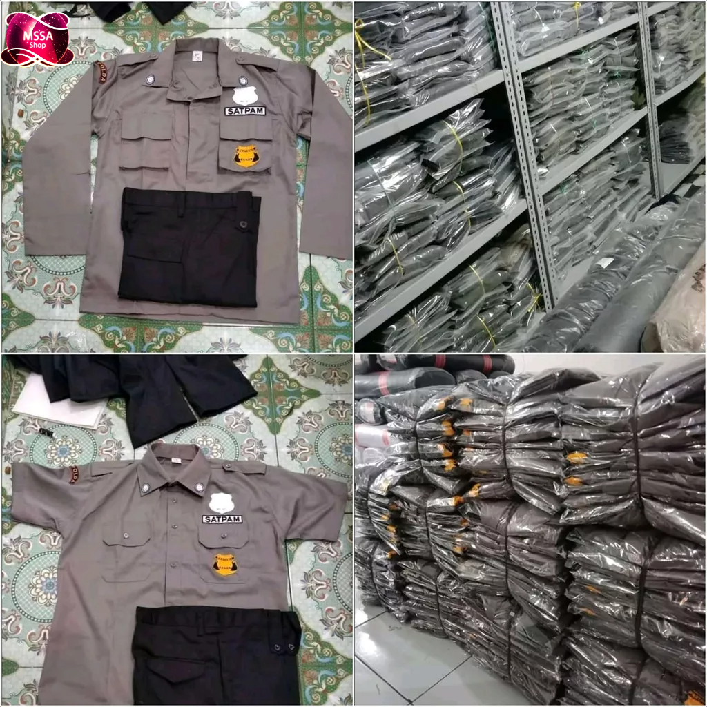 1 STEL ATASAN BAWAHAN COD SERAGAM SATPAM PDL PDH WARNA COKLAT TUA FULLL SET TERLARIS TERMURAH