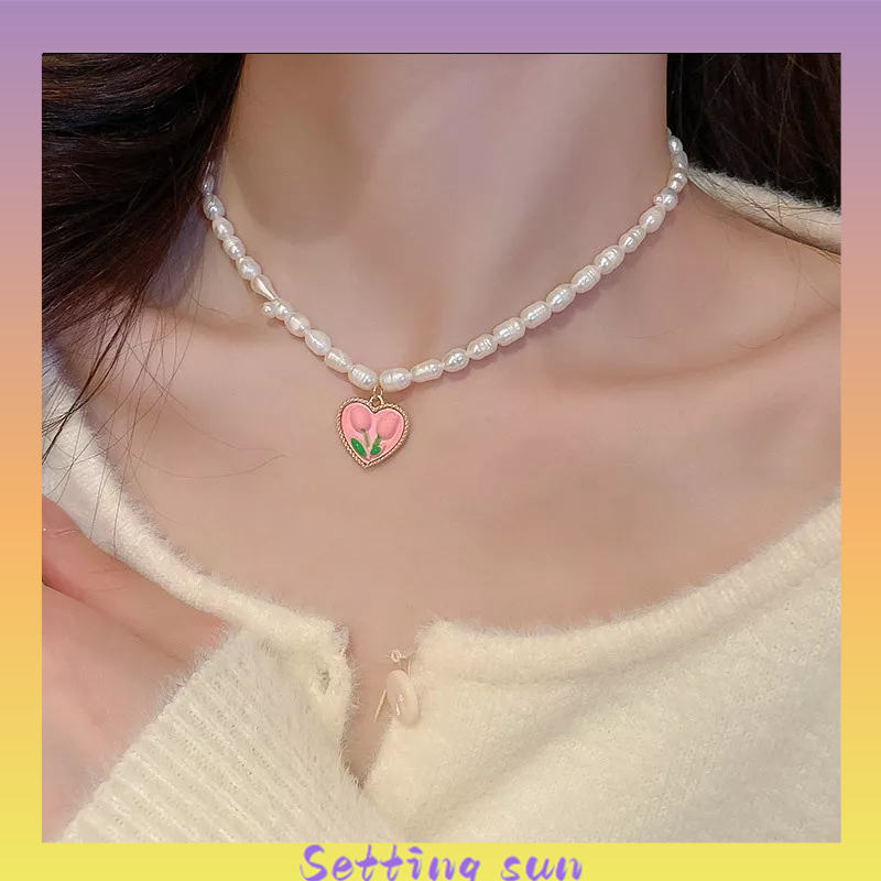 COD✨Kalung Liontin Klavikula Mutiara Hati Butterfly Choker Rantai Multilayer Untuk Aksesoris Perhiasan Wanita SE