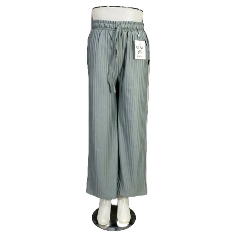 Celana Kulot Knit Tali Pita Panjang Samping Pants Wanita