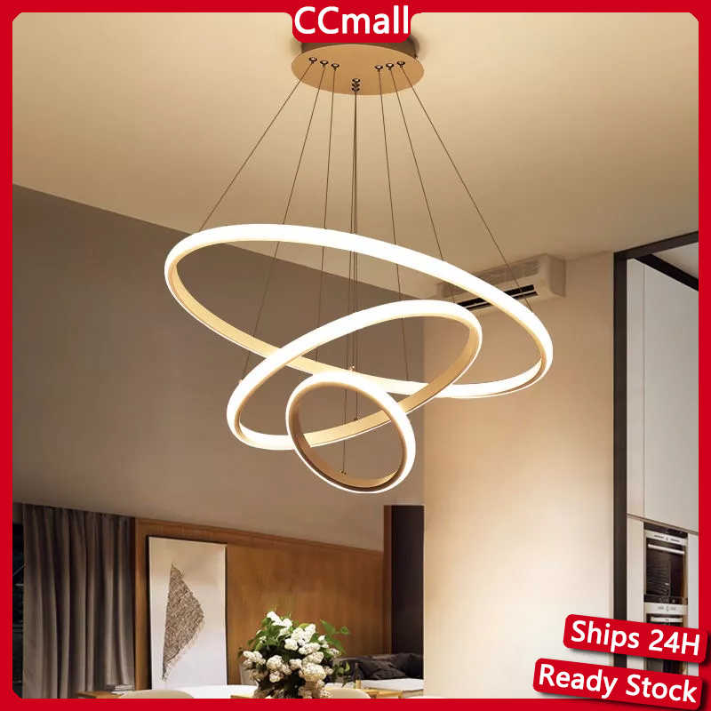 Lampu Gantung Minimalis Modern RUANG TAMU - Lampu Gantung LED 3 Ring Modern Untuk Kamar Tidur