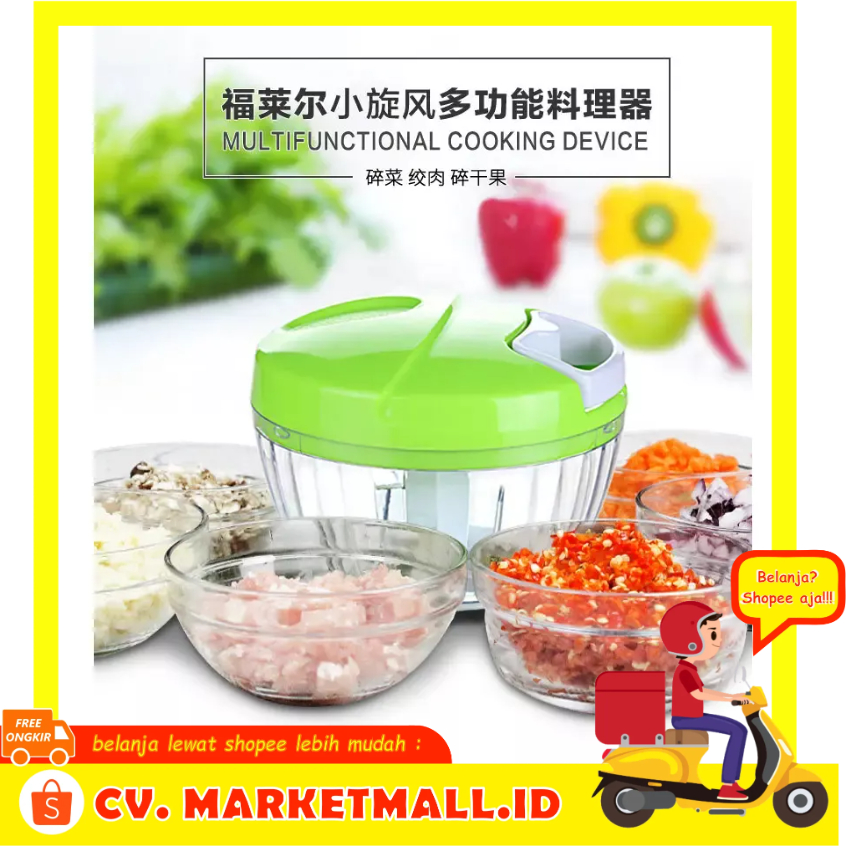 Mini Food Chopper Blender Tangan Manual Menarik Tali Pemotong Penghancur Daging Buah Sayuran Juxin JX588 - OMHZP9GR