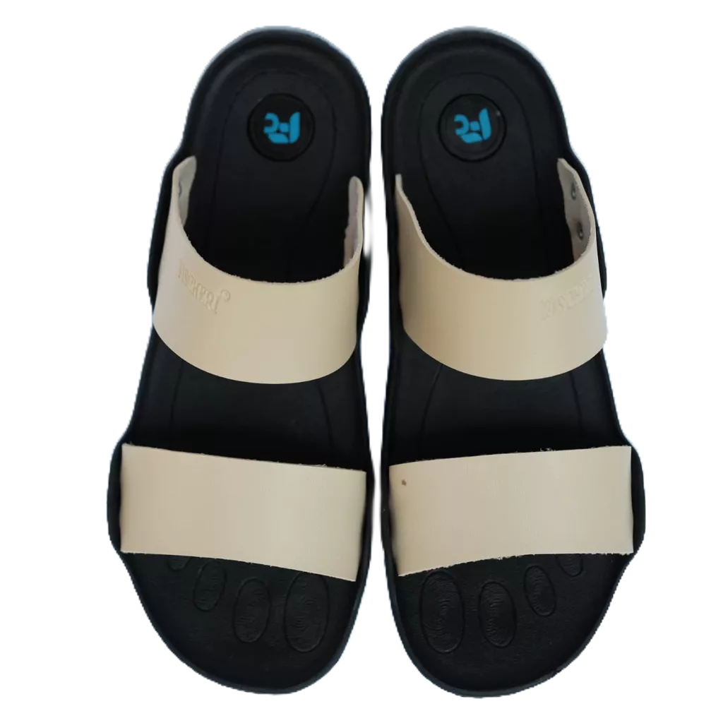 sandal slop kulit pria/wanita new tres warna Hitam, coklat,putih cream,coklat tua PREMIUM QUALITY MODEL High Quality Kasual Cowok 100% Real picture Mix Max Store