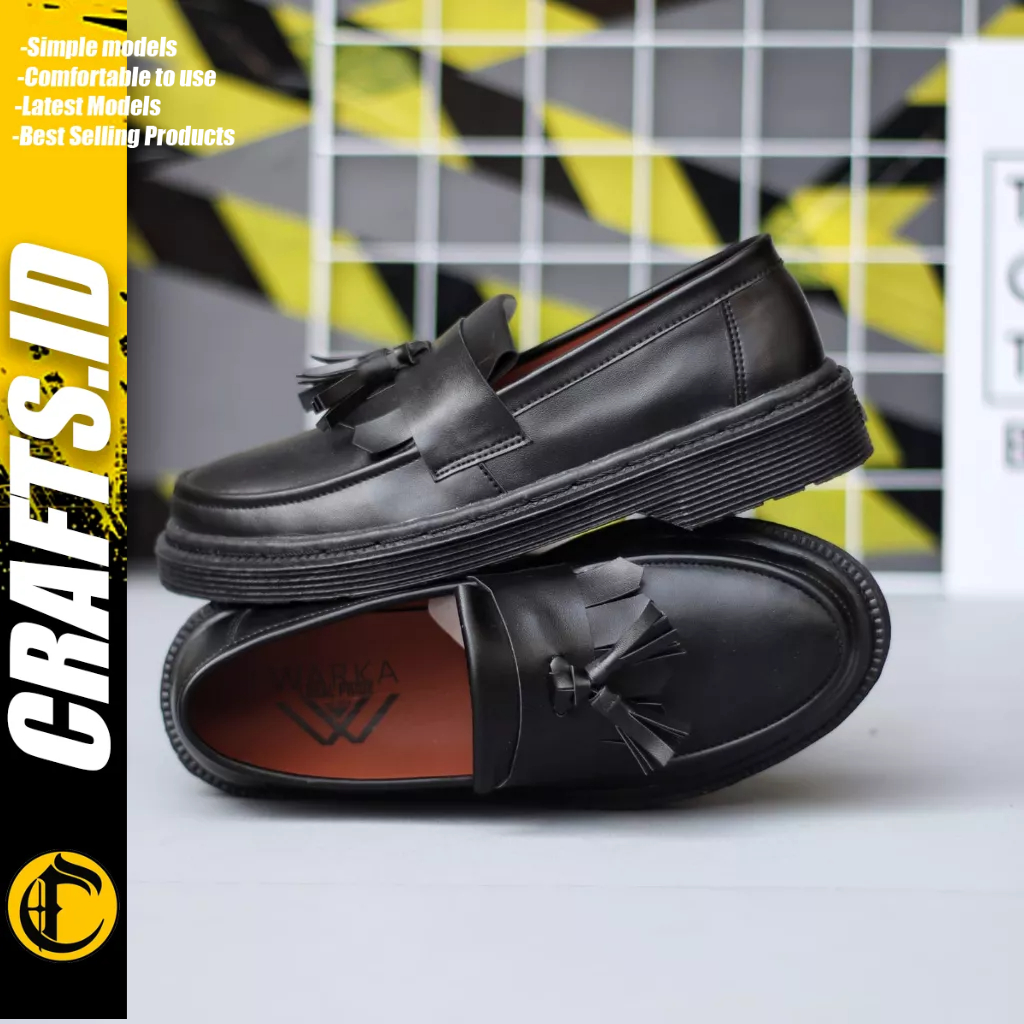 Crafts Sepatu Loafers Pantofel Kerja Hitam Pria