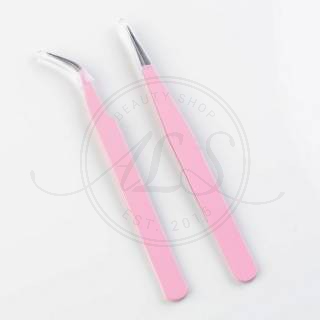 PINSET EYELASH BIASA EYELASH EXTENSION PINK DAN HITAM,